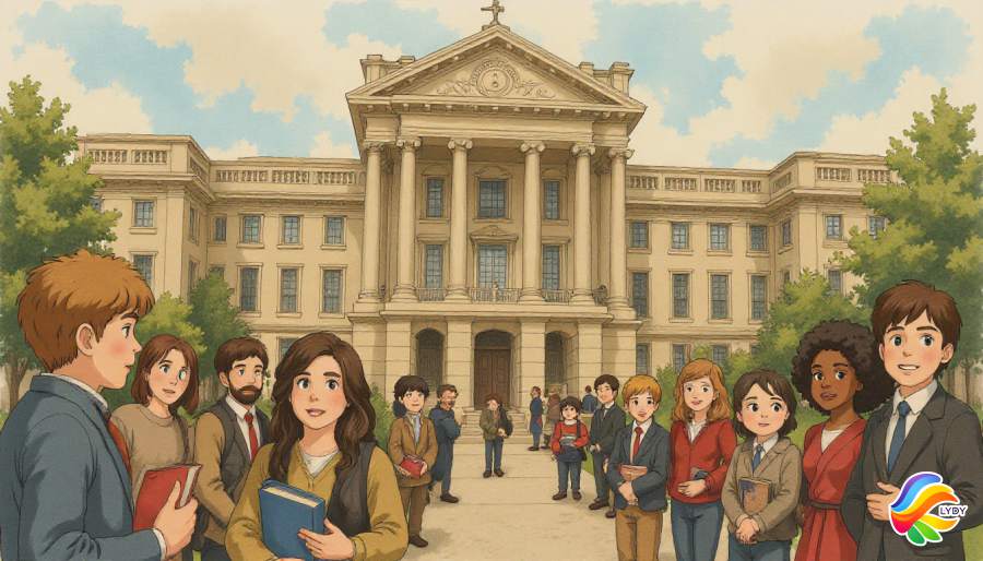 Groupe diversifié d'élèves français utilisant des outils numériques avancés dans une salle de classe inclusive avec accent sur l'innovation pédagogique - www.myrty.eu